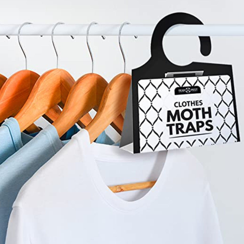 Clothing Moth Traps - 8 Pack - Non Toxic Moth Traps for Clothes with Pheromone Attractant - Odorless Sticky Traps for Closet, Carpets