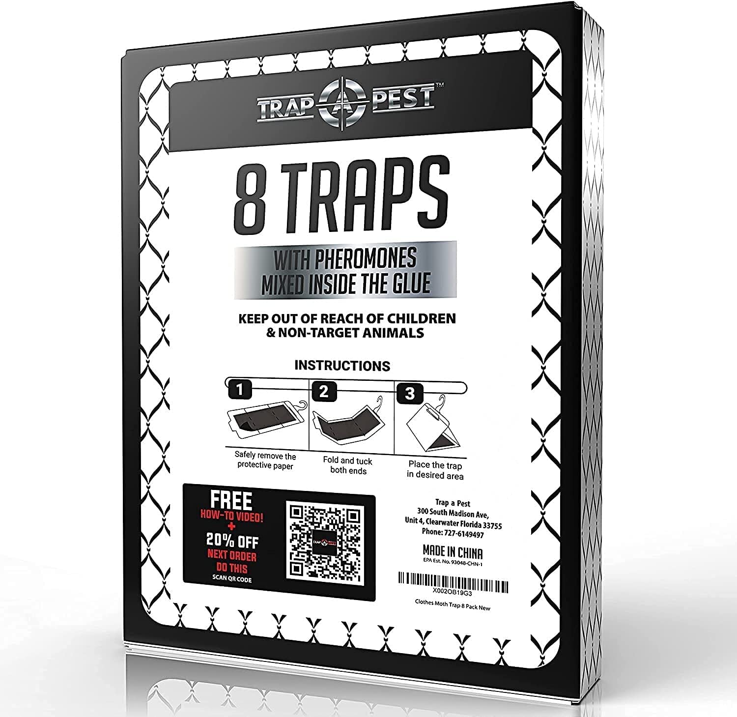 Clothing Moth Traps - 8 Pack - Non Toxic Moth Traps for Clothes with Pheromone Attractant - Odorless Sticky Traps for Closet, Carpets