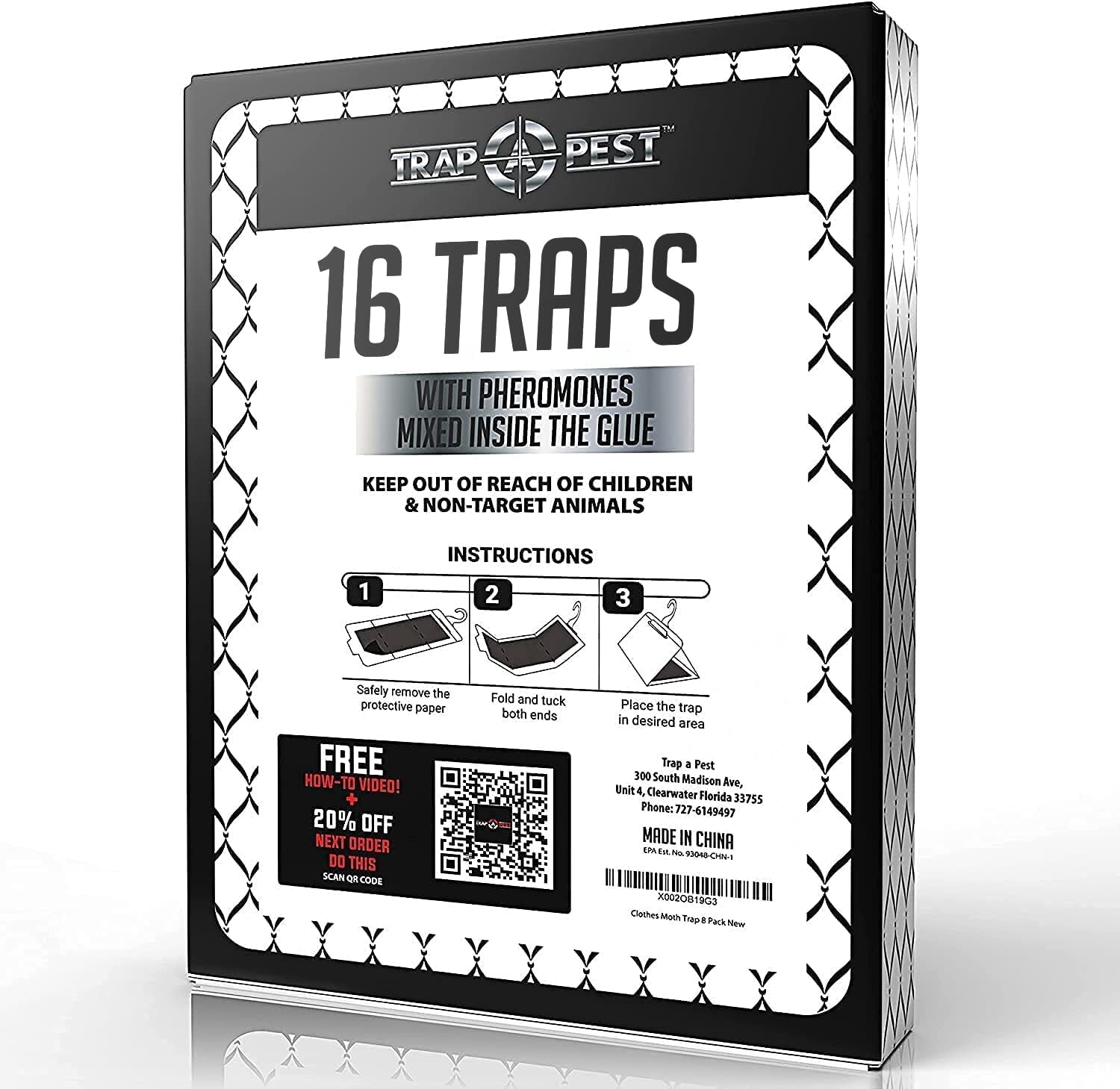 Moth Traps for Pantry Moths, 16 Pack Kitchen Moth Traps with Pheromones  Prime, Non-Toxic Easy Setup Sticky Glue Trap for Food and Cupboard Moths in