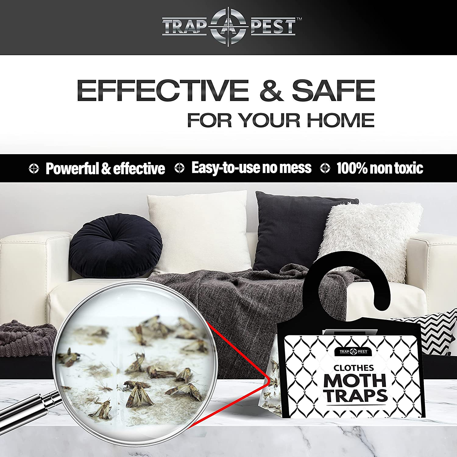 8 x effective Clothes & Carpet Moth Traps 